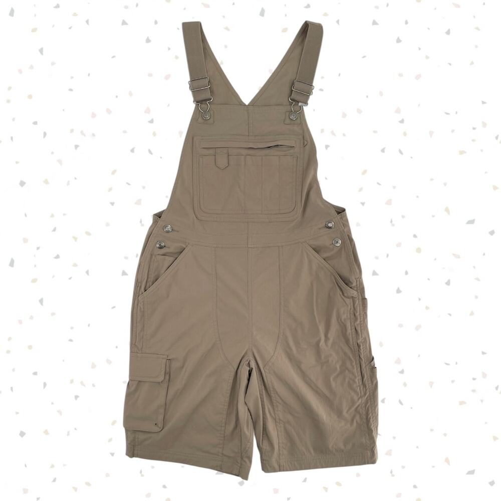 Duluth Trading Heirloom Gardening Overall Shorts Taupe Tan Homestead Work Size S